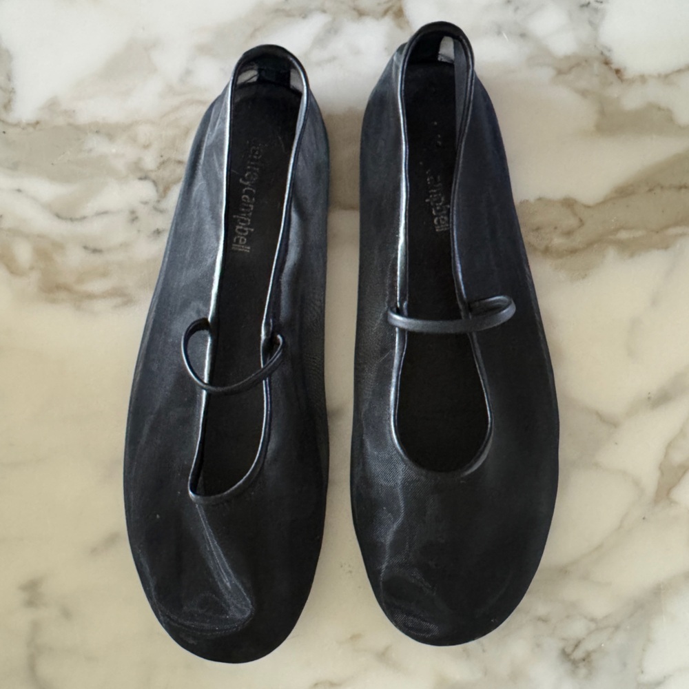 Jeffrey Campbell Swan Lake Mesh Ballet Flat - Black